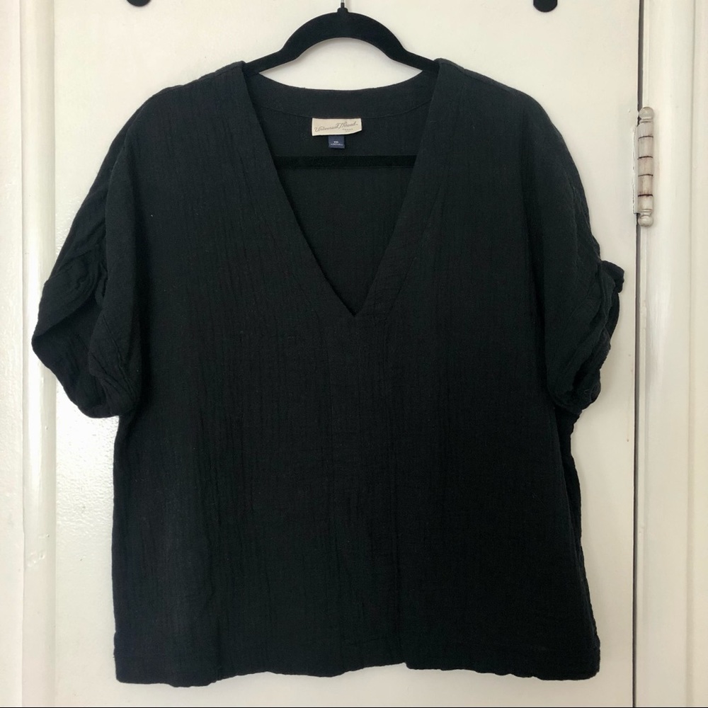 Black V-Neck Top